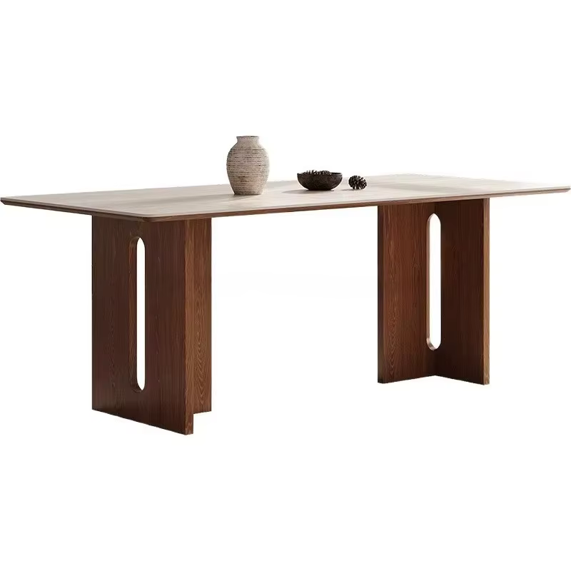 Ensemble de table à manger moderne en bois massif pour petits appartements, hôtels et restaurants, t