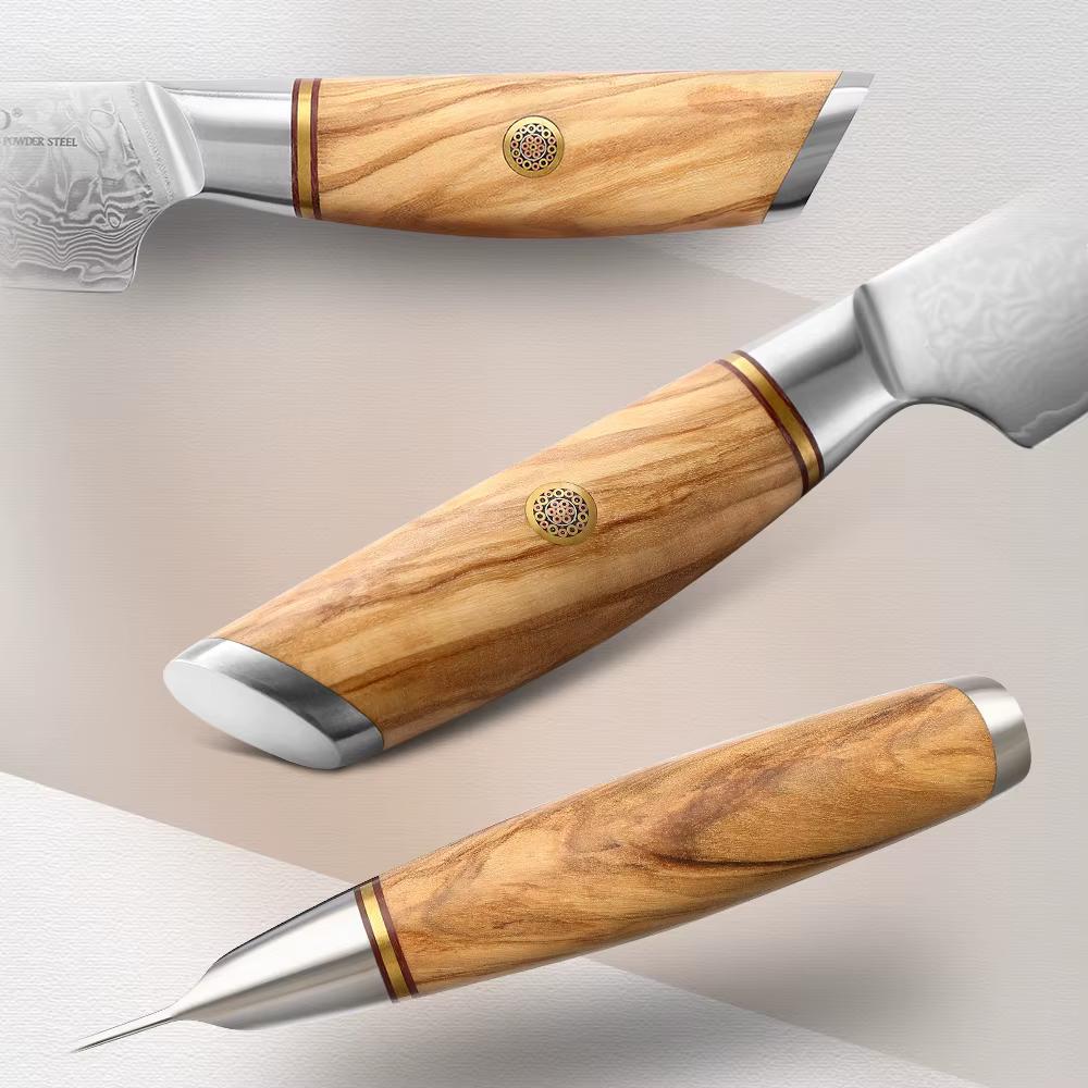XINZUO couteau utilitaire de 5 pouces couteaux de cuisine japonais 73 couches noyau d'acier en poudr