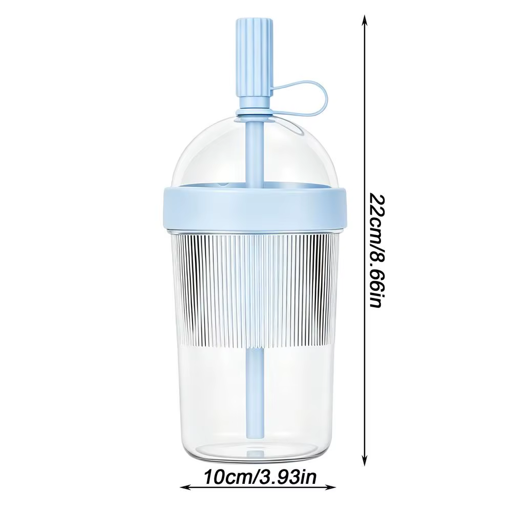Tasses à café réutilisables de 17 oz avec couvercle et paille, gobelet pour boissons froides pour fe