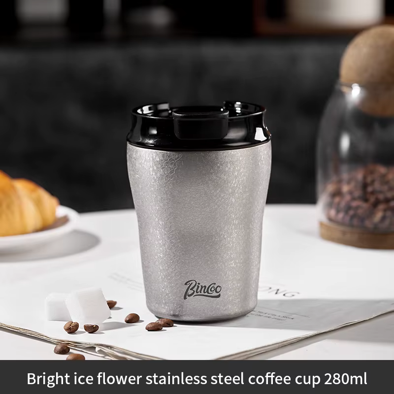Bincoo Mini tasse à café Thermos 280ml tasse à café Portable en acier inoxydable revêtement en céram