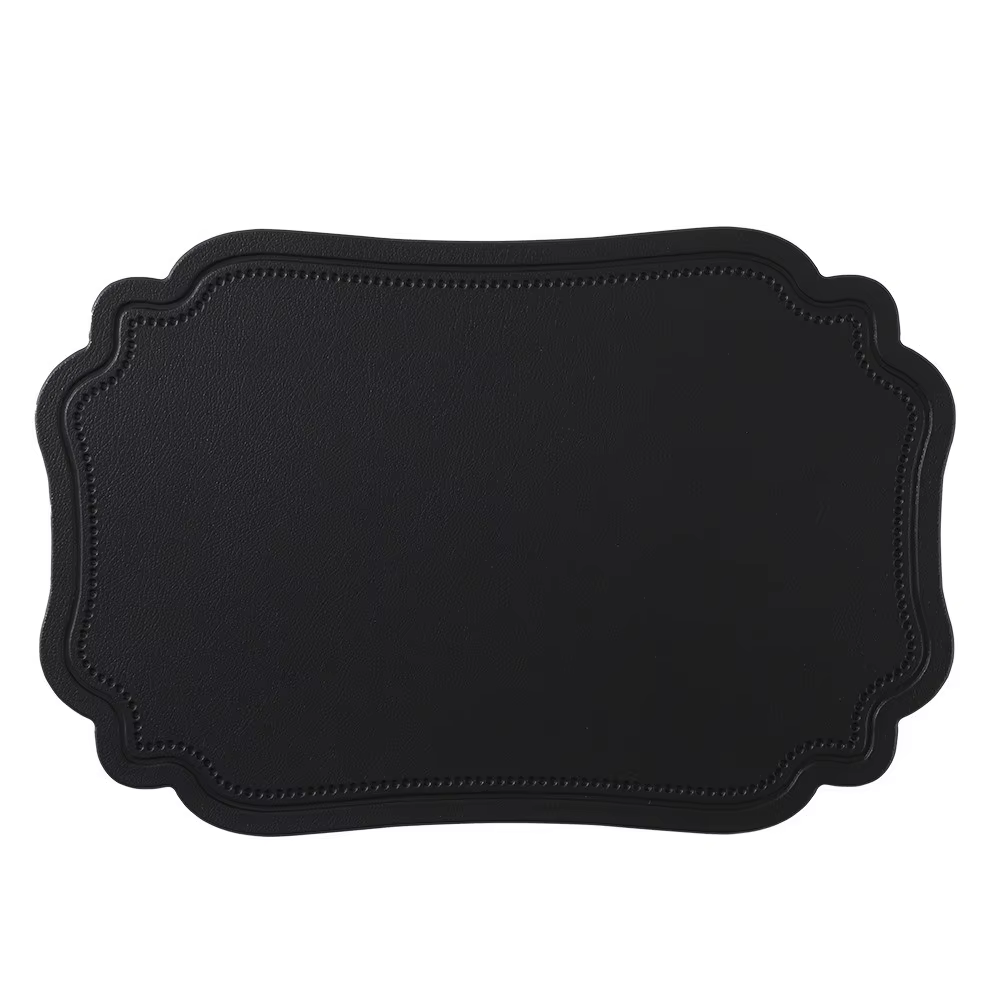 Ensemble de 4 dessous-de-plat rétro irréguliers, imperméables, lavables, en cuir PU, résistants aux