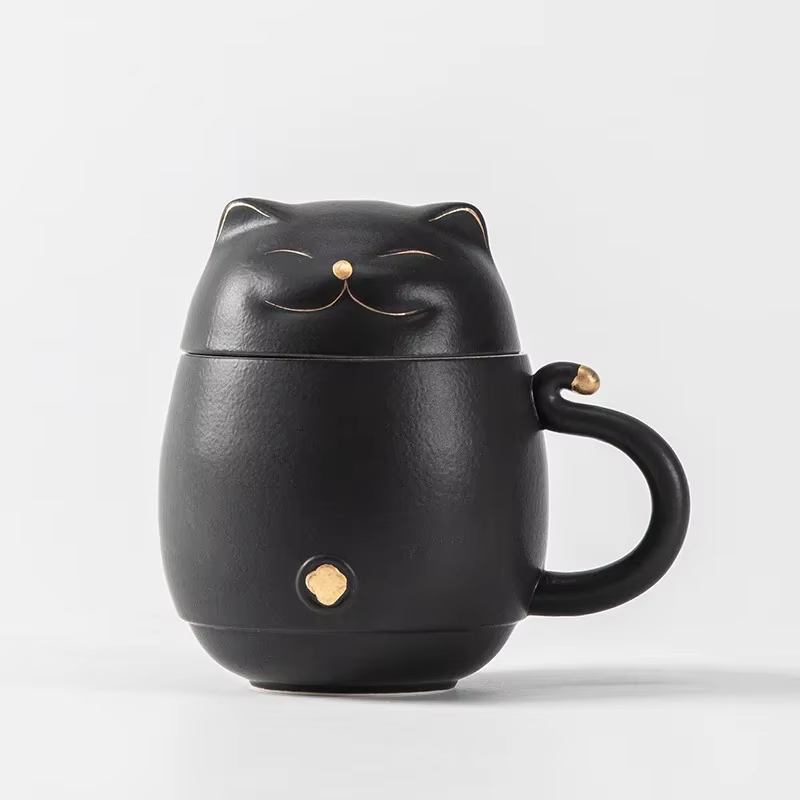Tasse à thé portable Lucky Cat, ensemble de voyage pour voyage d'affaires, prêt Tatunique, filtre à 