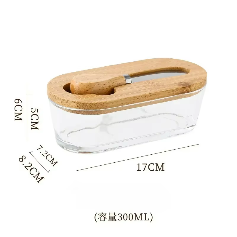 Porte-beurre en verre avec couvercle et couteau à beurre, récipient en verre incassable avec scellag