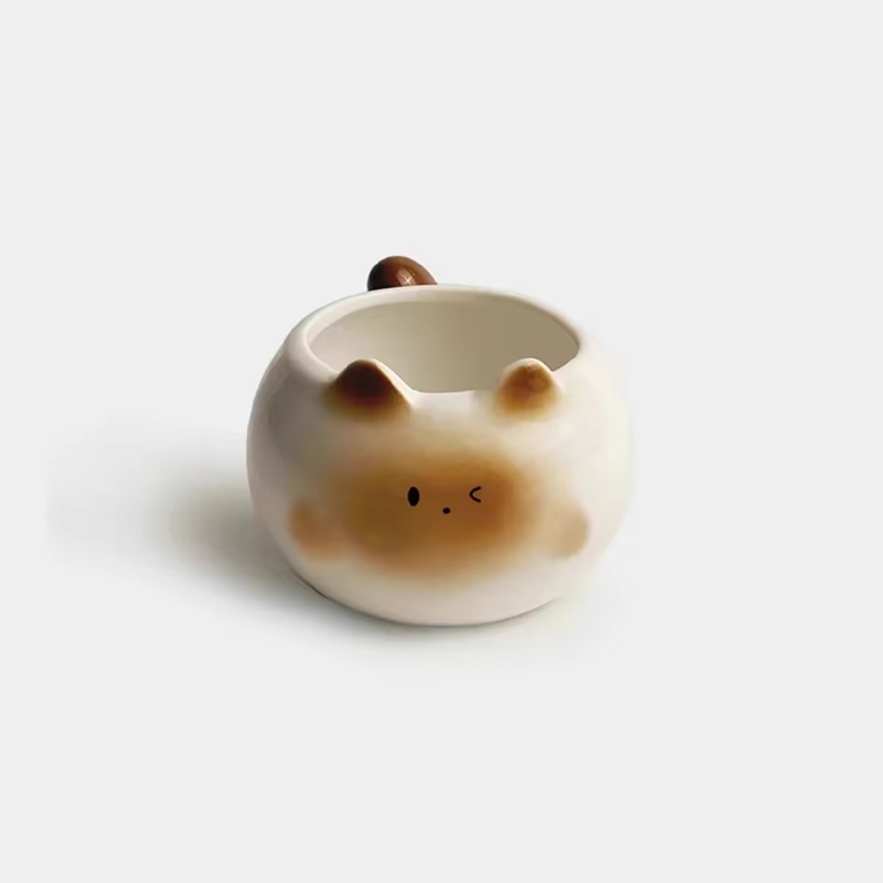 JUSTINLAU Tasse à café en céramique 210 ml, motif chat siamois, de haute qualité, exquise, pour chat