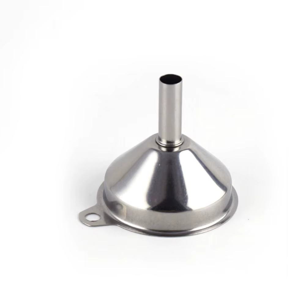 Entonnoir en acier inoxydable à large bouche, filtre à huile de cuisine, passoire avec poignée, outi