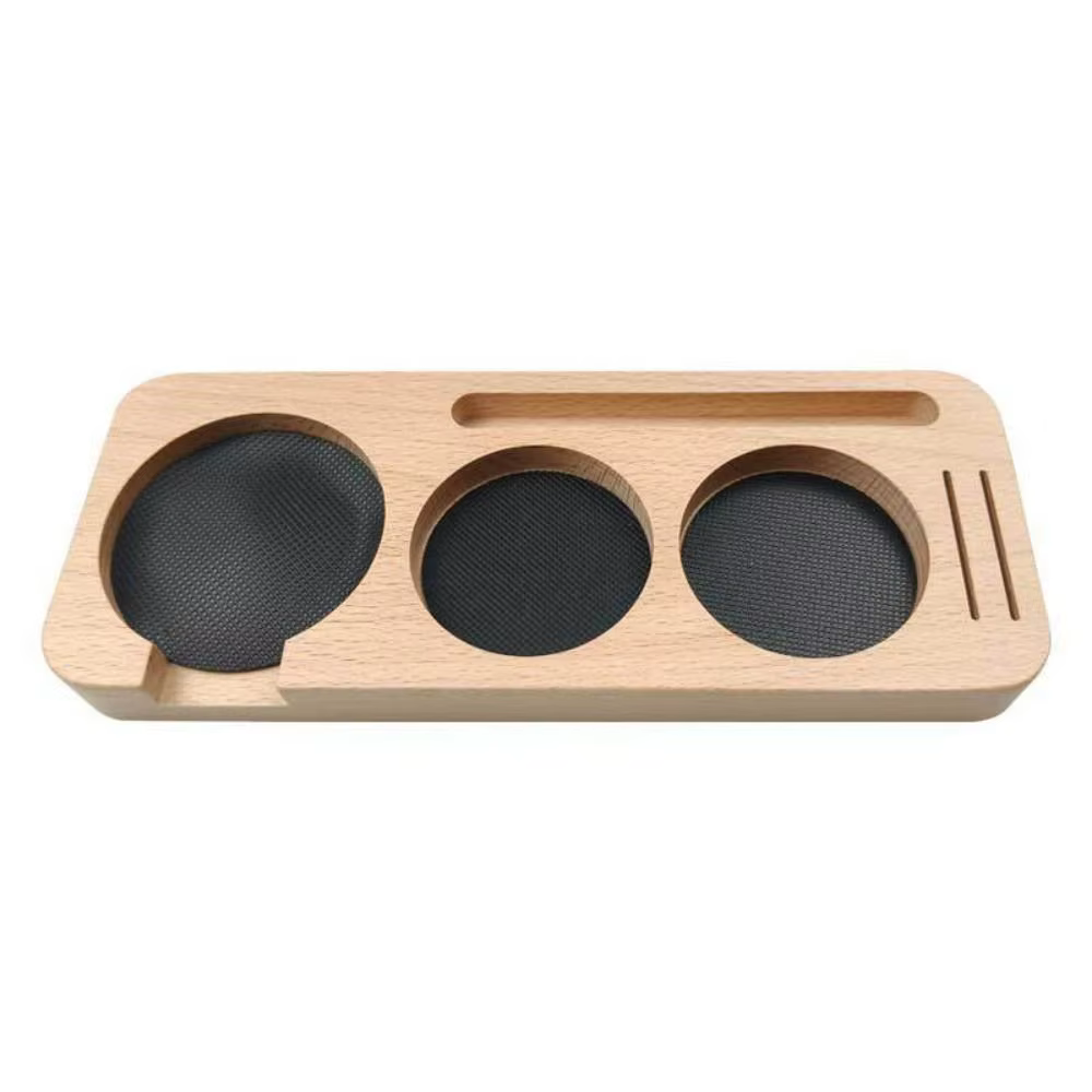 Station de bourrage de café en bois 51/58mm, support de tapis de doseur expresso réutilisable, Base 