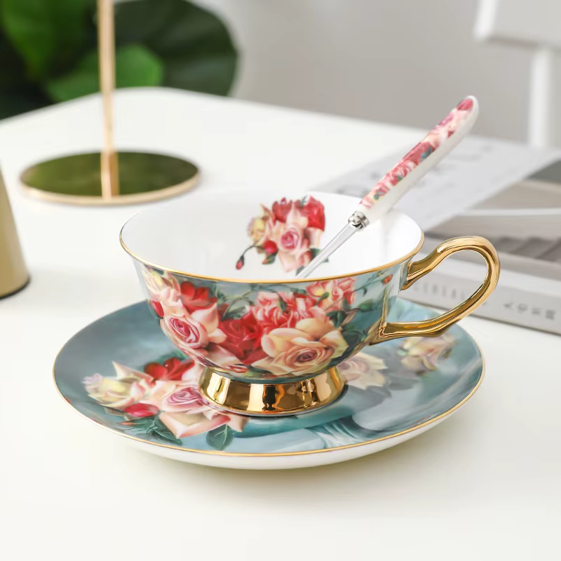 Tasse à café en porcelaine dorée Sophia, style britannique, haute qualité, exquise, style palais, th