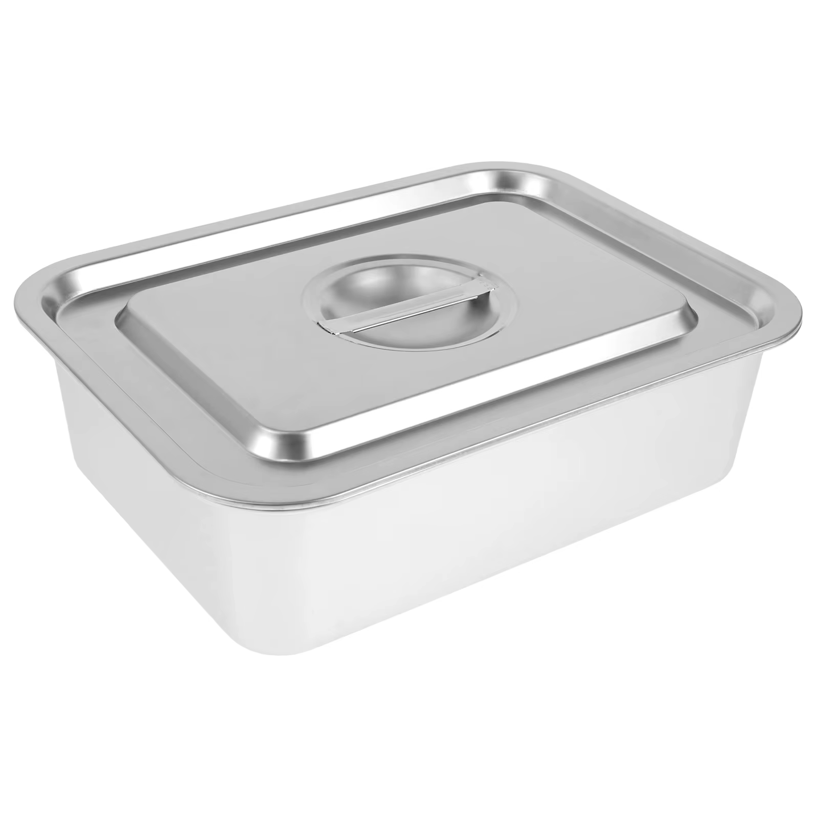 Plateau en acier inoxydable avec couvercles, plateau de four rectangulaire, marmite de cuisson, buff
