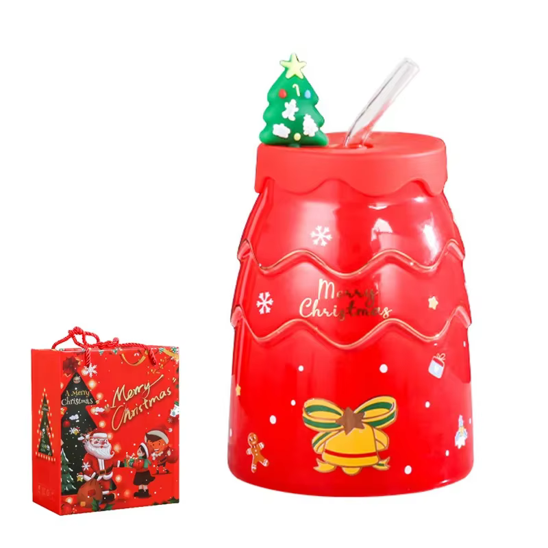 Tasses de Noël créatives en forme d'arbre de Noël, dessin animé, père Noël, élan, bonhomme de neige,