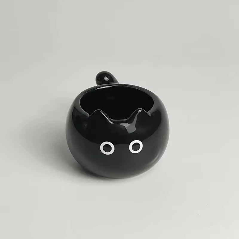 Tasse en céramique mignonne créative en forme de chat siamois, tasses à café, tasse à lait de bureau