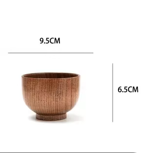Bol en bois de Style japonais, bol en bois de Jujube, grand bol à soupe rond, bol de riz créatif pou