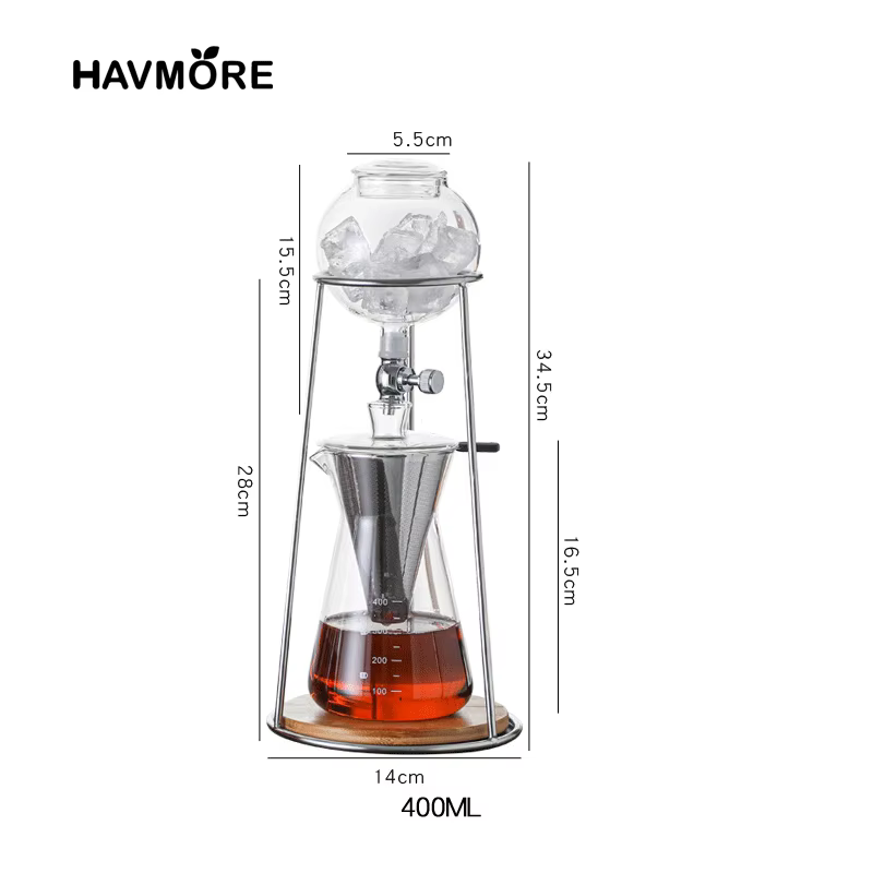 Cafetière classique à froid de 600ml, cafetière glacée, expresso, Pot goutte à goutte, accessoires s