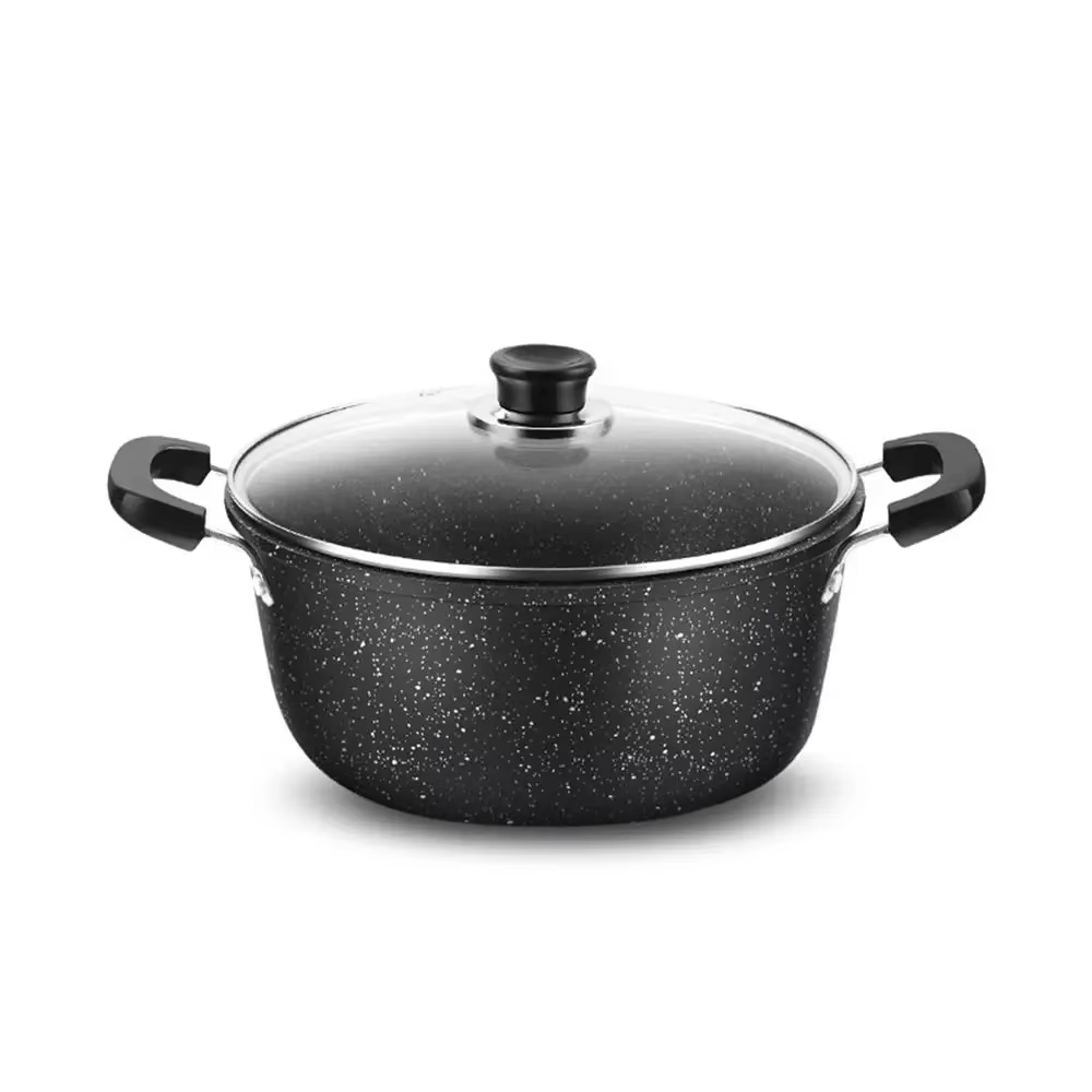 Maifan-Marmite à soupe universelle en pierre avec couvercle, ustensiles de cuisine à deux oreilles,