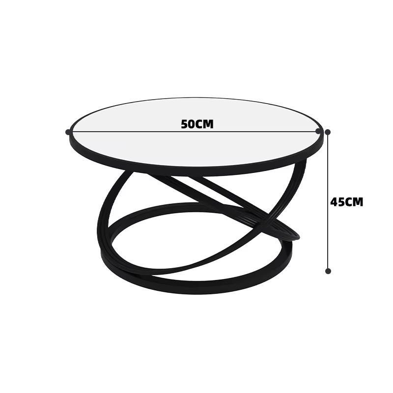 Salon de luxe Table basse Design moderne Premium Glam Tables basses blanc rond Muebles Para El Hogar