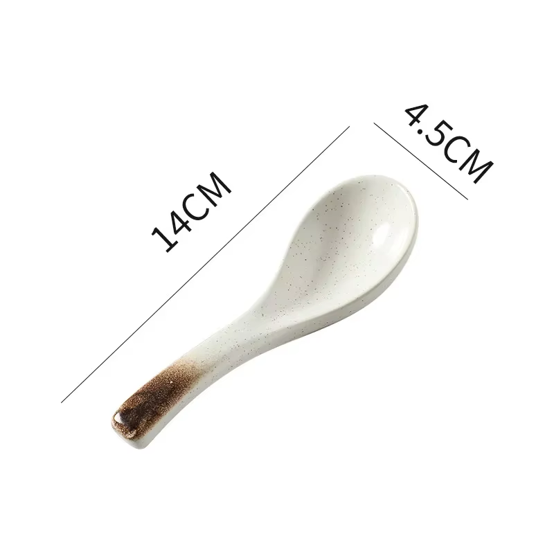 Cuillère à soupe en céramique créative, vaisselle japonaise, cuillère à soupe, cuillère à manger, us