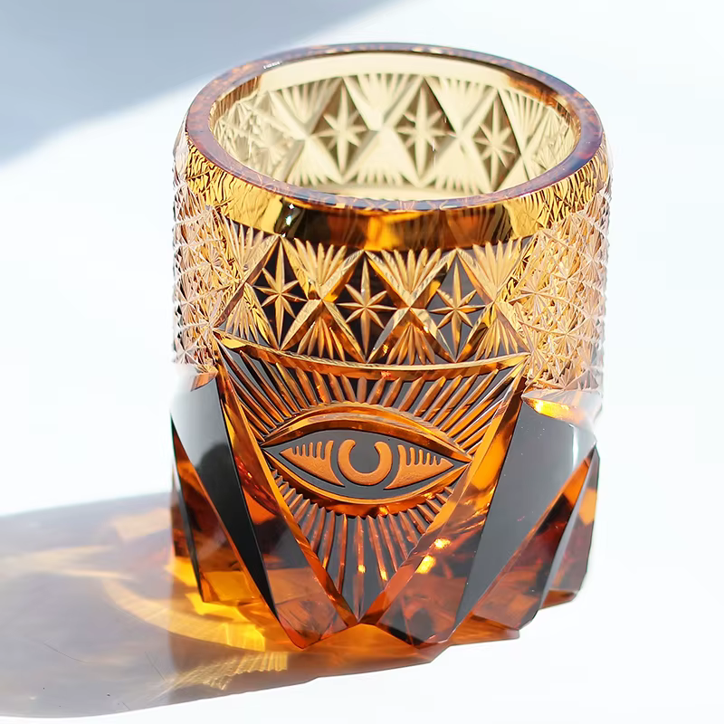 Verre à vin de luxe en cristal Eye Of God, gobelet à whisky, brandy, snifter pour body, EDO, Kiriko,