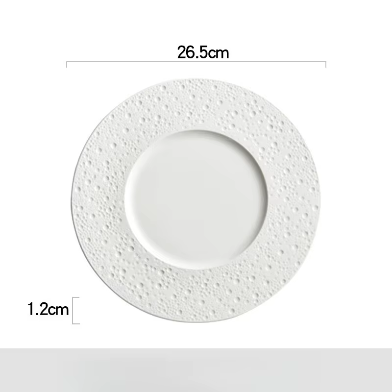 Vaisselle blanche pure assiette à Steak Cuisine occidentale usage domestique pâtes italiennes assiet
