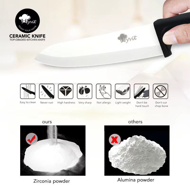 Couteau en céramique 3 4 5 6 pouces, trancheur utilitaire de Chef, couteau à pain dentelé, ensemble