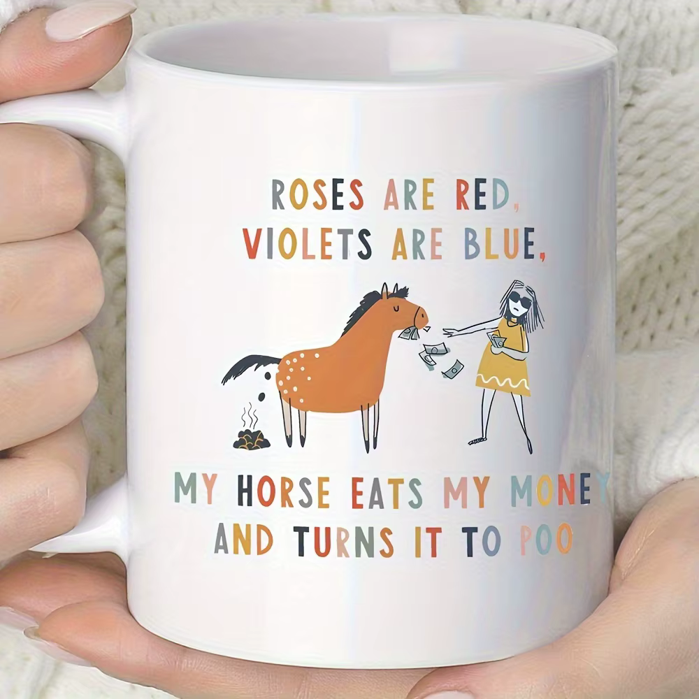 Tasse drôle d'amant de cheval – Tasse fantaisie « mon cheval mange mon argent » avec motif de cheval