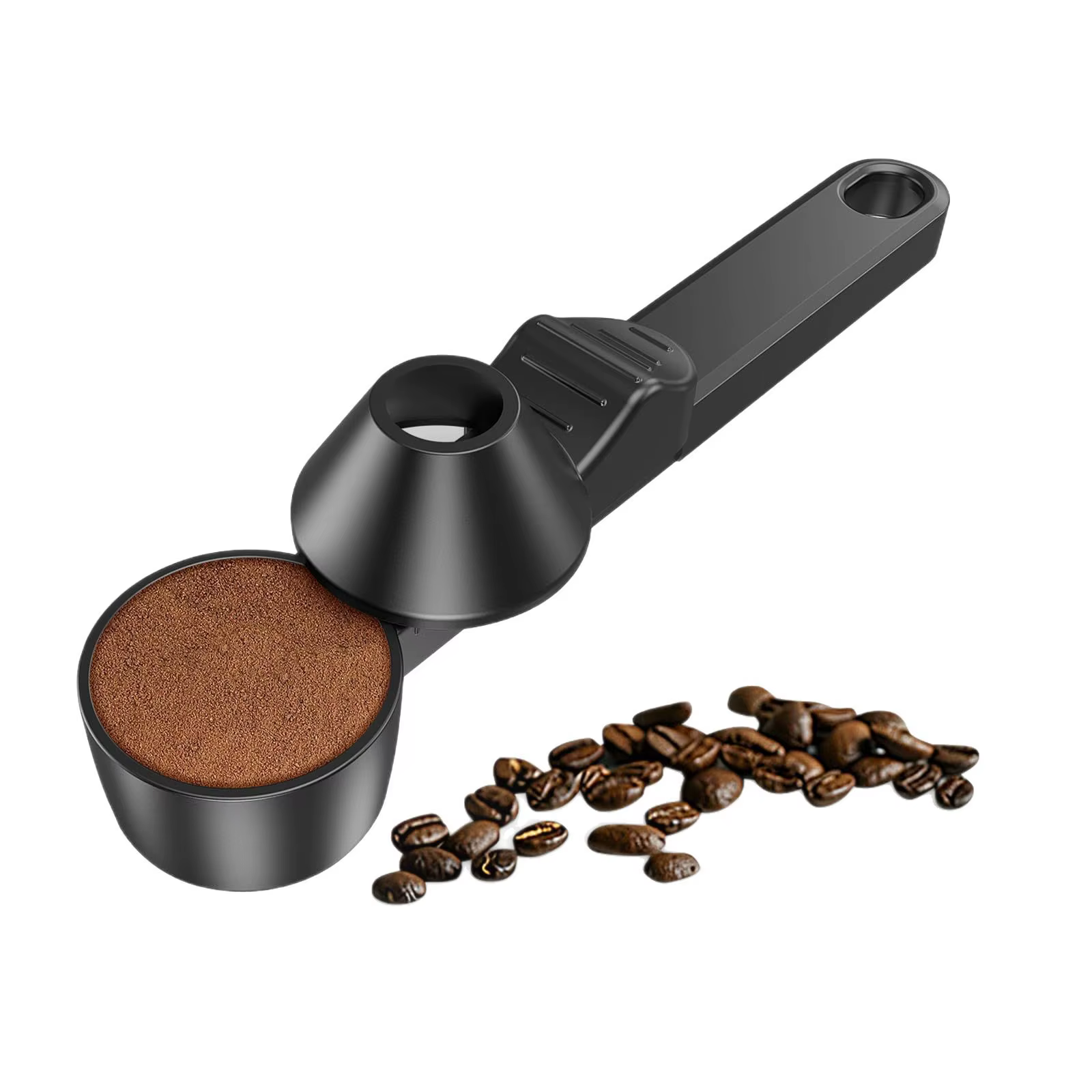 Cuillère à café coulissante à long manche, grande capacité, cuillère ronde anti-fuite, 1 pièce