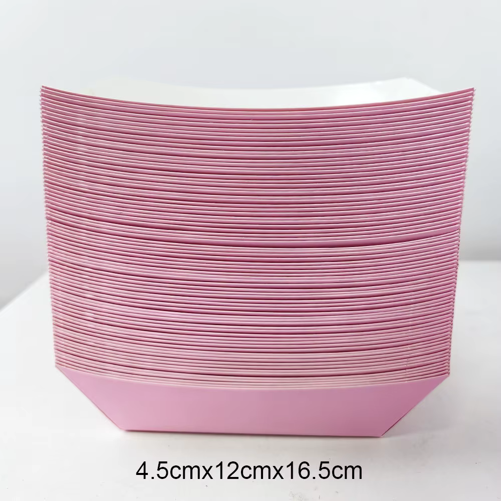 Plateaux alimentaires en papier jetables pour fête, assiette rose rouge bleu noir, boîte de bateaux,