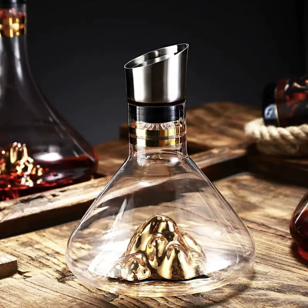 Carafe à vin pour whisky Iceberg, 1500ML, fait à la main, verseur de vin en cristal sans plomb, Cara