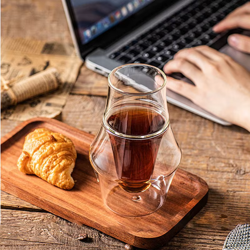 Tasse en verre Double couche de 120/250/335ml, tasse à café expresso suspendue à l'oreille, Anti-brû