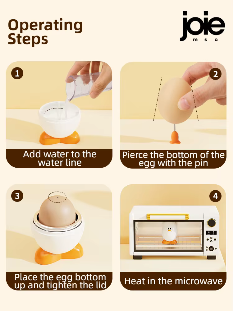 Joie micro-ondes oeuf chaudière oeuf micro-ondes oeuf poachers cuiseur vapeur boîte pour poulet et c
