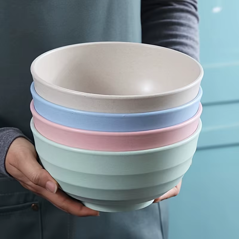 Ensemble de bols à céréales non fragiles de 4 pièces, bol en plastique PP de 24 onces pour soupe/riz