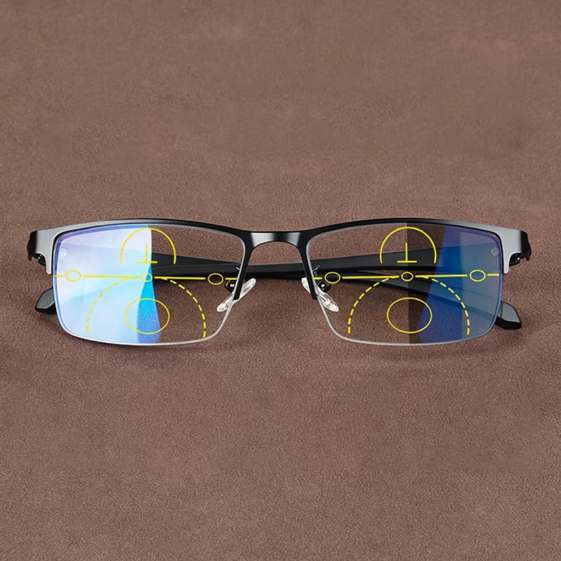 Lunettes de lecture multifocales photochromiques pour hommes avec fonctions de vision de près et de