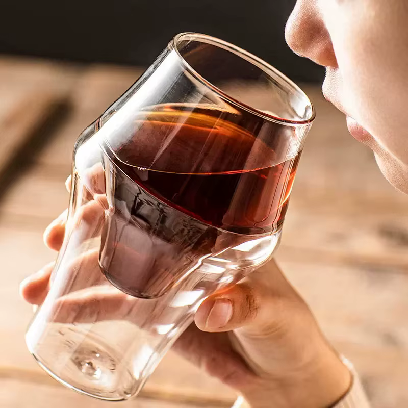 Tasse en verre Double couche de 120/250/335ml, tasse à café expresso suspendue à l'oreille, Anti-brû