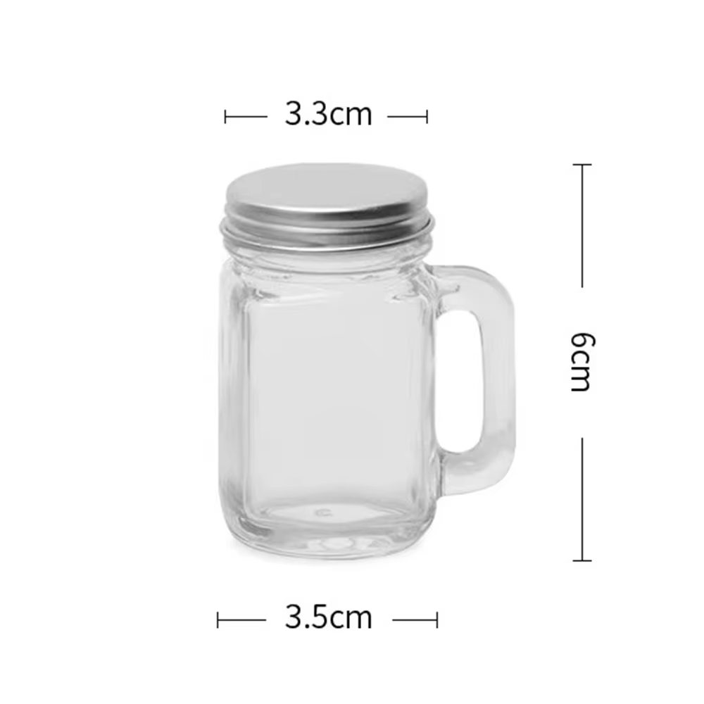 Mini Bocal Mason pour Confiture et Miel, Portable, Étanche, Café, Lait, Jus, Bouteille avec Couvercl