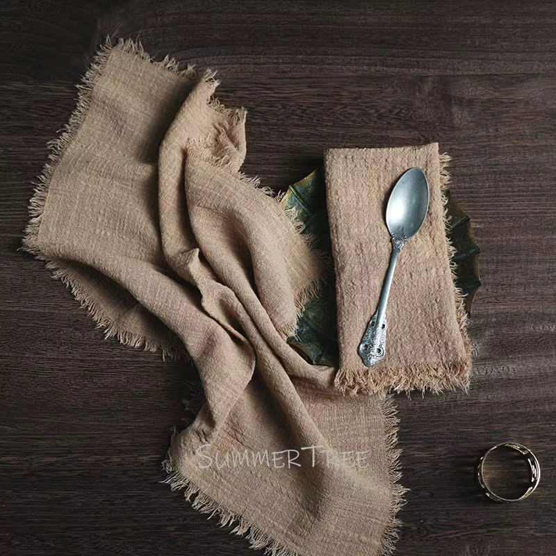 Grands serviettes en gaze de coton 41cm, serviettes à thé en mousseline, pour dîner, tissu rétro, dé
