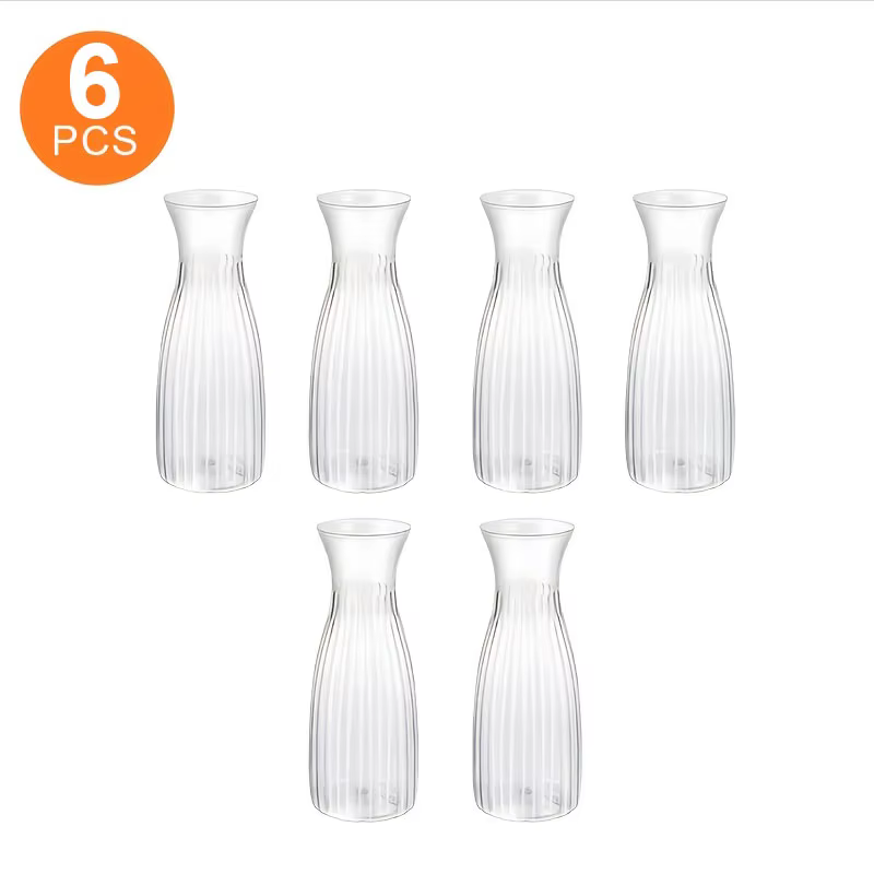 6 petits vases transparents modernes - pour décorer les tables de mariage et les salles à manger, va
