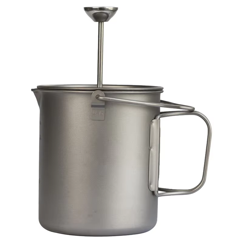AFOURT-750Ml tasse à café en titane pur tasse Portable avec passoire en acier inoxydable cafetière d