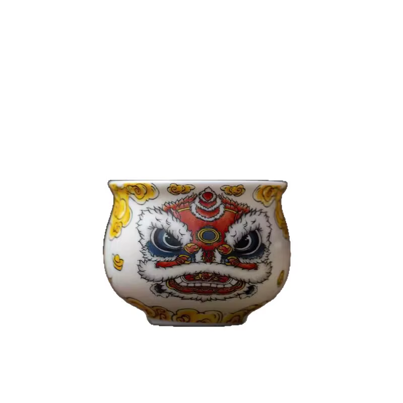 Tasse à thé chinoise danse du Lion, service à thé traditionnel en céramique, tasse Gongfu Cha, cadea