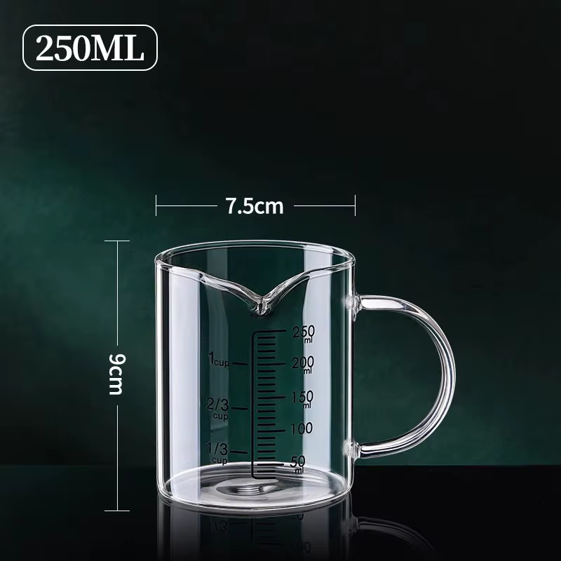 YWDL 1 pièce Tasse à mesurer en verre avec poignée, résistante à la chaleur, pour laboratoire, cuisi