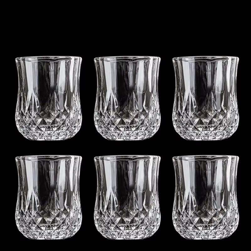 JUSTINLAU 6 pièces/ensemble tasse en verre à whisky rhum Mini verre à Shot en forme de diamant tasse