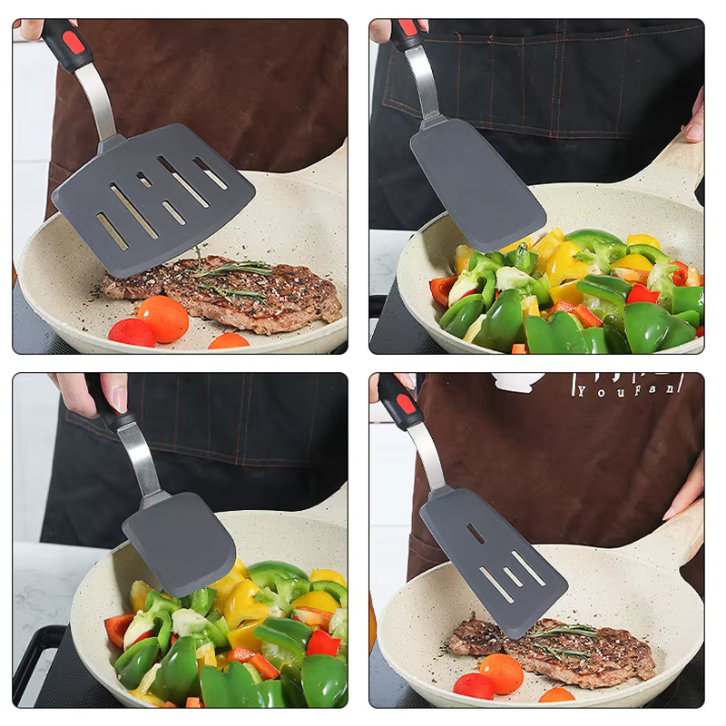 Spatule en Silicone pour Pots antiadhésifs, résistante aux hautes températures, spatule à frire dome