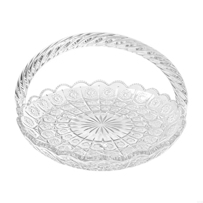 Bol à fruits en verre élégant, pièce maîtresse en bol décoratif Texture en verre pour décoration Tab