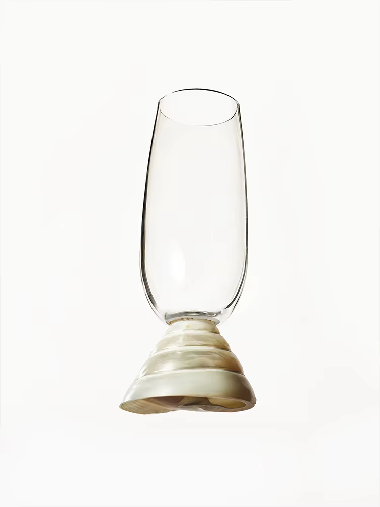 Tasse en verre en forme de coquille de conque naturelle, verres faits à la main pour jus de Restaura