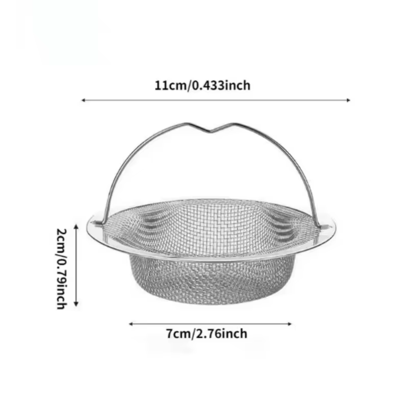 1 filtre d'évier de cuisine en acier inoxydable, attrape-restes alimentaires/capteurs de cheveux, po