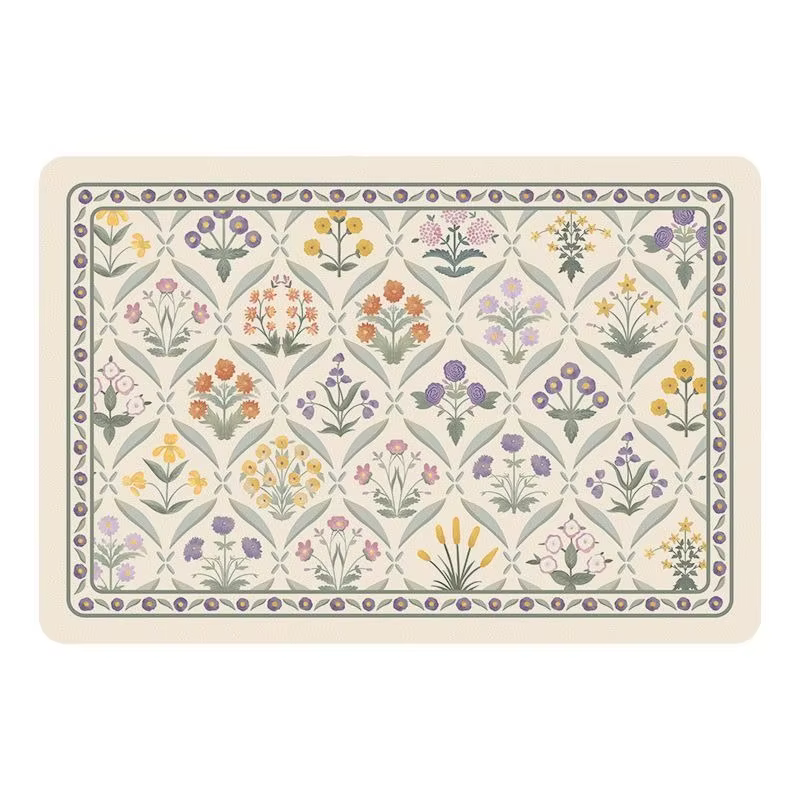 Ensemble de sets de table en PU de pays français – Tapis de table imperméables à l'huile et à la cha