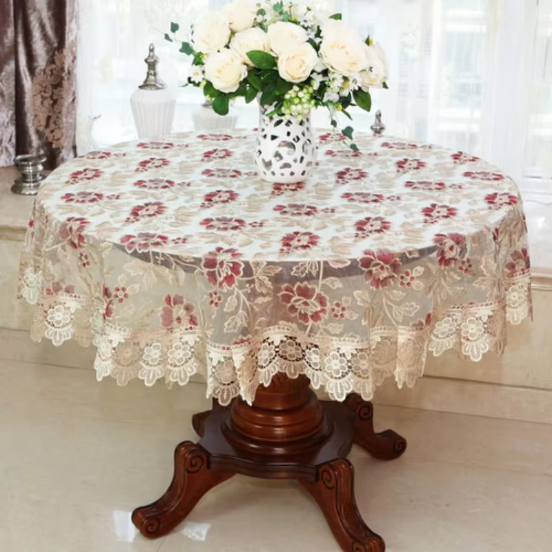 Nouvelle nappe en dentelle nappe ronde pastorale nappe à manger maison broderie couverture de table 