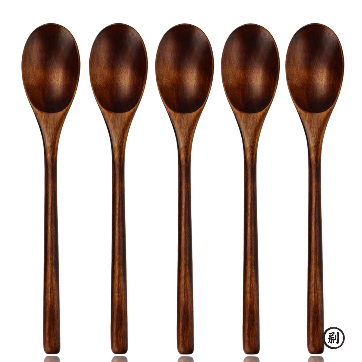 Cuillère à soupe en bois, cuillère et fourchette, vaisselle, louche Ellipse naturelle, ensemble de c