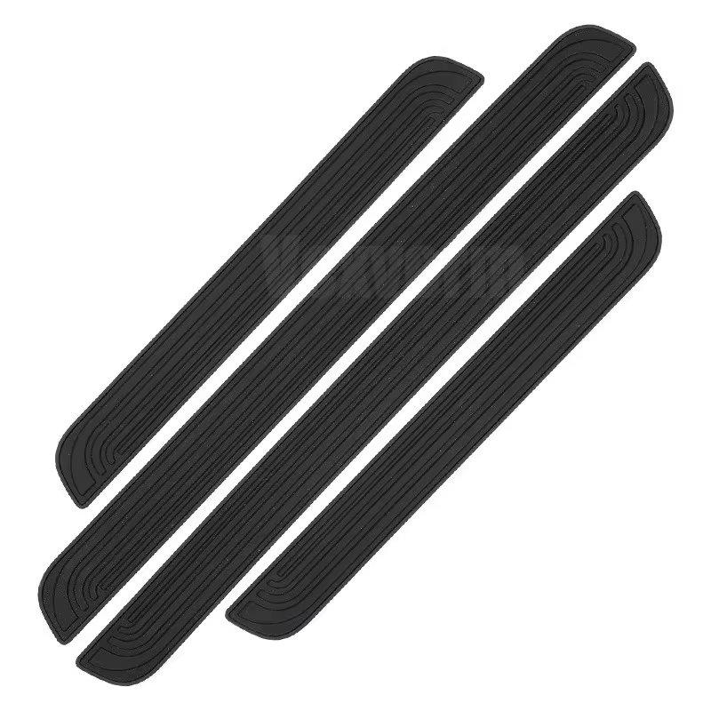 4 autocollants de protection de seuil de porte de voiture en caoutchouc durable, anti-rayures, pour