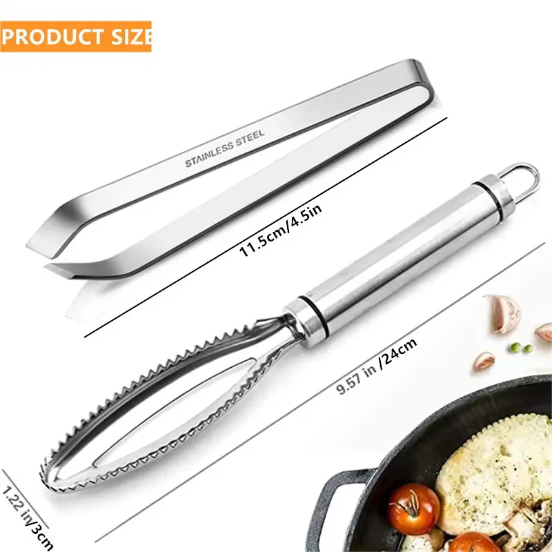 Accessoires de cuisine, écailles de poisson en acier inoxydable, râpes à gratter, retrait rapide, ne