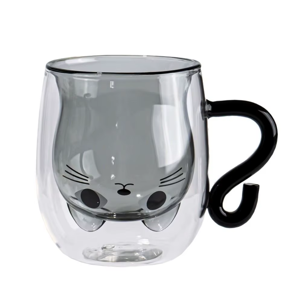 Tasses à café en verre isolées, Double paroi, résistantes à la chaleur, expresso, poignée, tasses d'