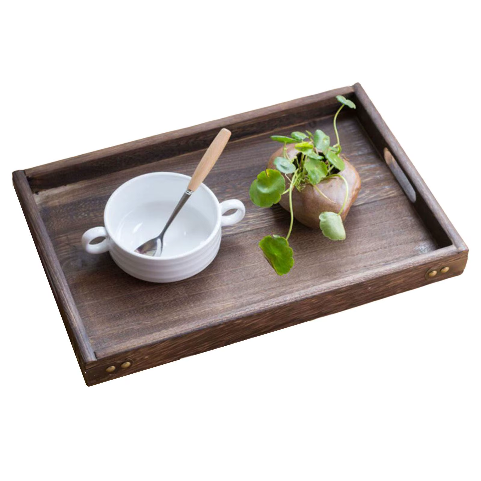 Escalette de service en bois avec poignée, bar, cuisine, salle à manger, léger, durable, rustique