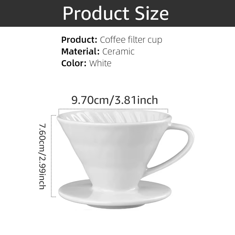 Porte-gobelet filtre à café réutilisable Portafilter Espresso Café Dripper Entonnoir en céramique Ac